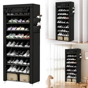 10-Layer Dustproof Shoe Cabinet – Free-Standing Organizer