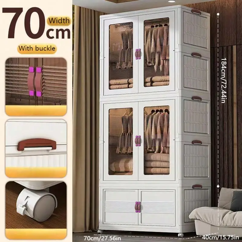 27.5" Folding Wardrobe with 3 Folding Boxes - Image 2