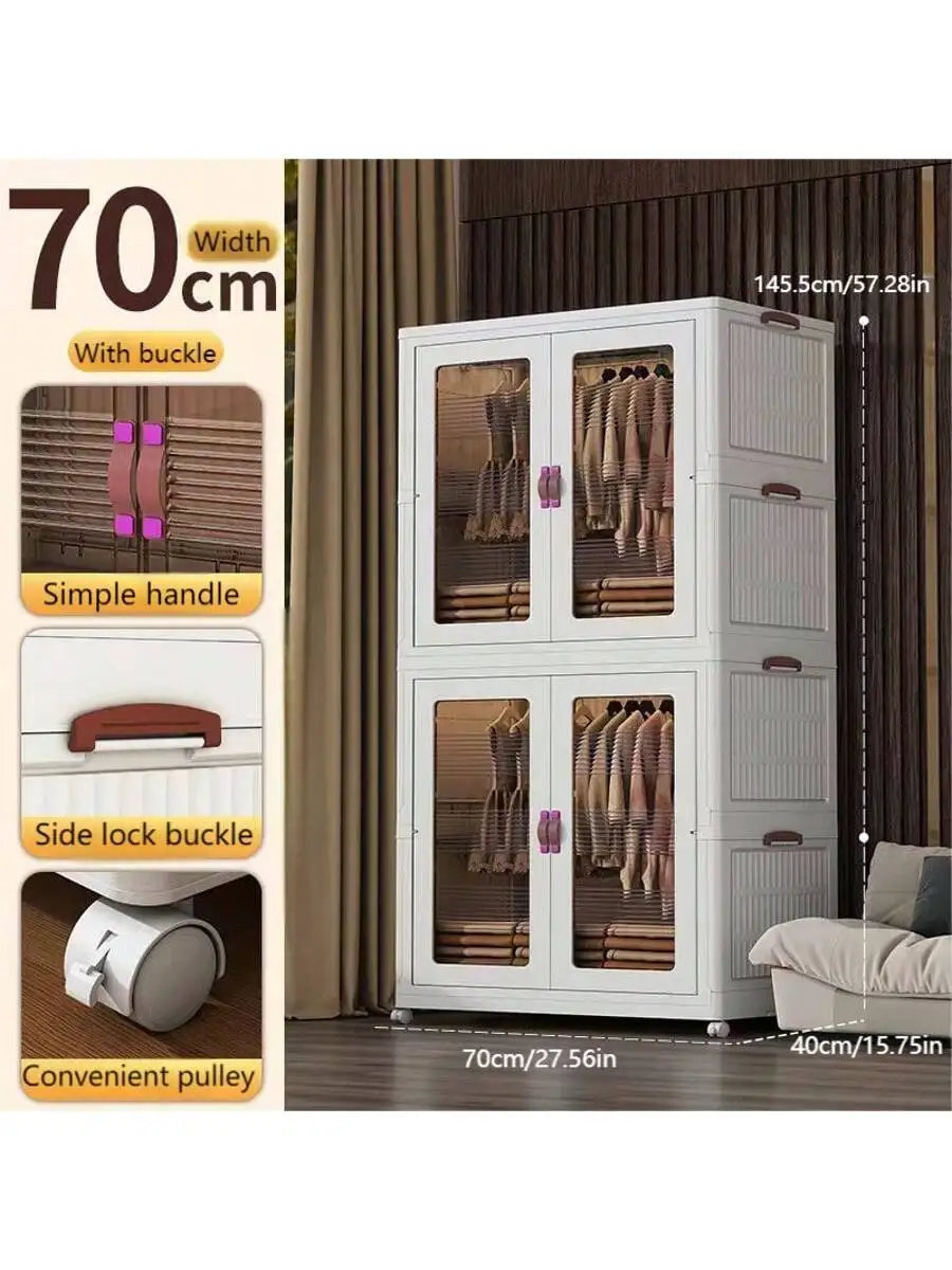 27.5" Folding Wardrobe with 3 Folding Boxes - Image 3