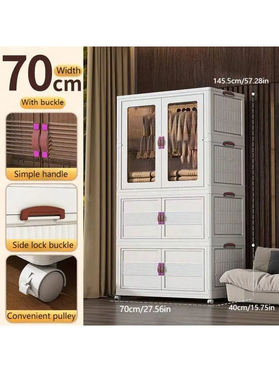 27.5" Folding Wardrobe with 3 Folding Boxes - Image 4
