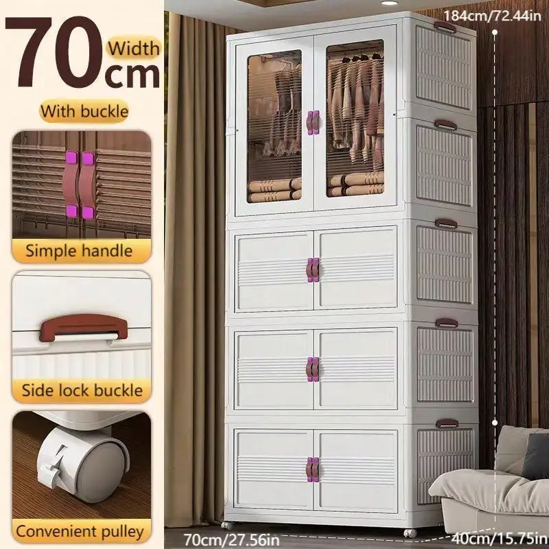 27.5" Folding Wardrobe with 3 Folding Boxes