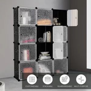 12-Cube Portable Closet – Clear Flip-Top, Dustproof